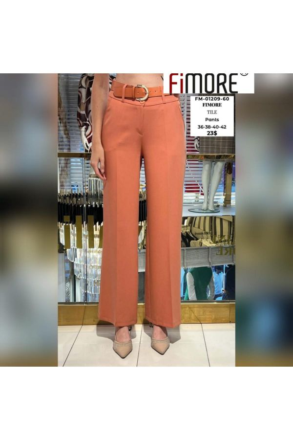 Picture of Fimore 01209-60 ORANGE Women's Trousers