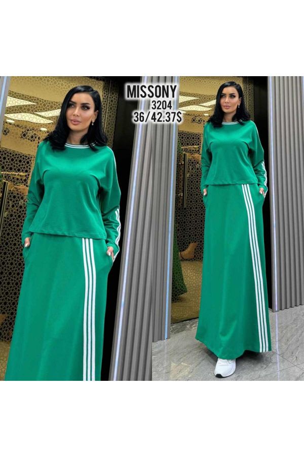 Picture of F.X Missony 3204 GREEN WOMANS SKIRT SUIT 