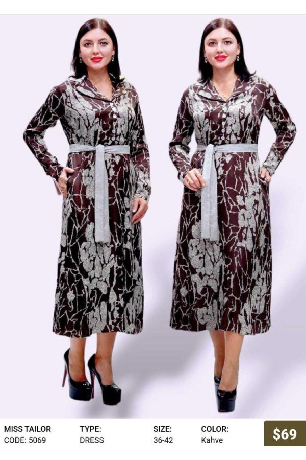 Picture of Miss Tailor 5069 BROWN Women Dress