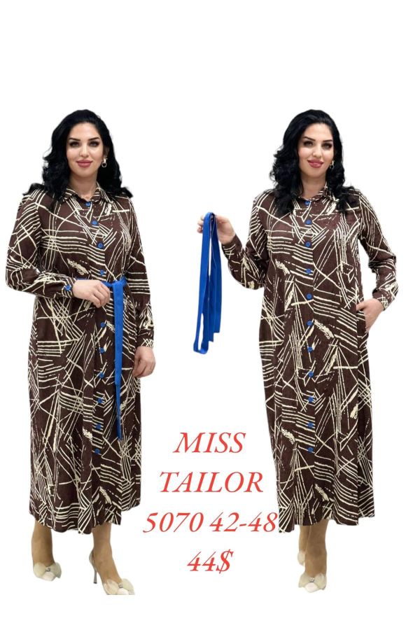 Picture of Miss Tailor 5070xl BROWN Plus Size Women Dress 