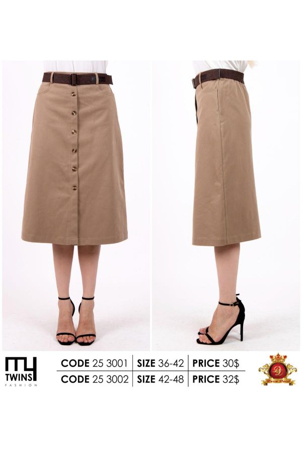 Picture of My Twins 253001 BROWN Women Skirt