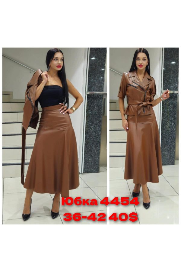 Picture of Red Export Women 4454 BROWN WOMANS SKIRT SUIT 