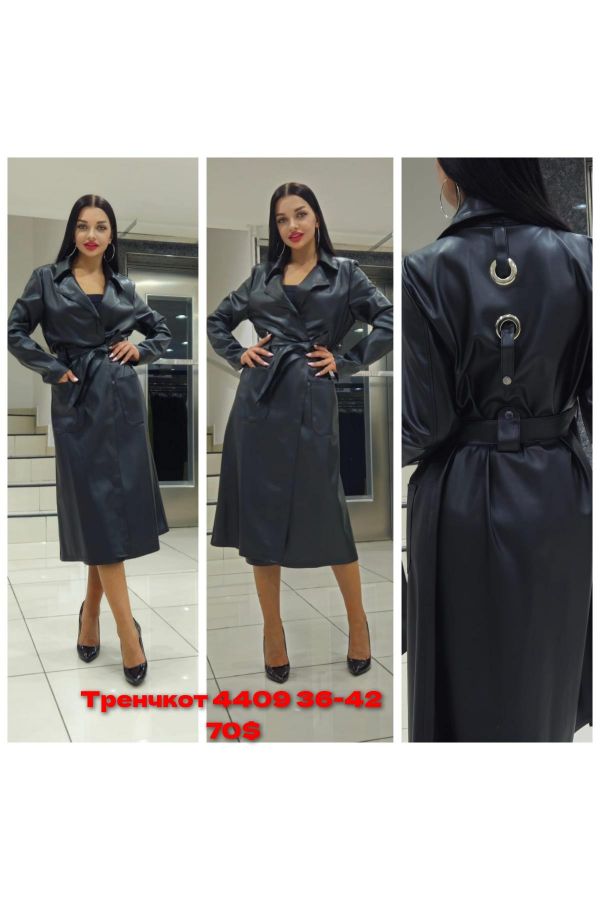 Picture of Red Export Women 4409 BLACK Women Trenchcoat