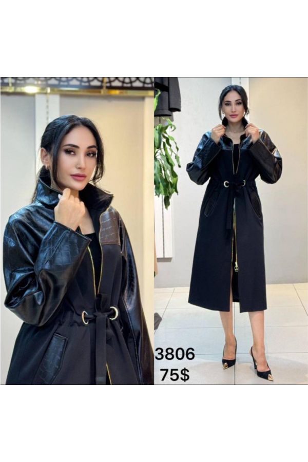 Picture of Renata 3806 BLACK Women Trenchcoat