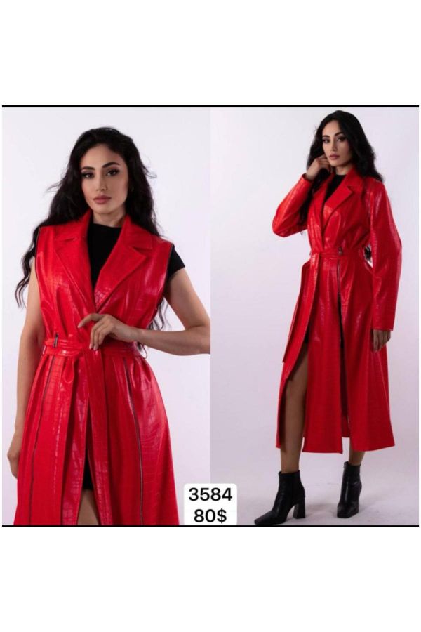 Picture of Renata 3584 RED Women Trenchcoat