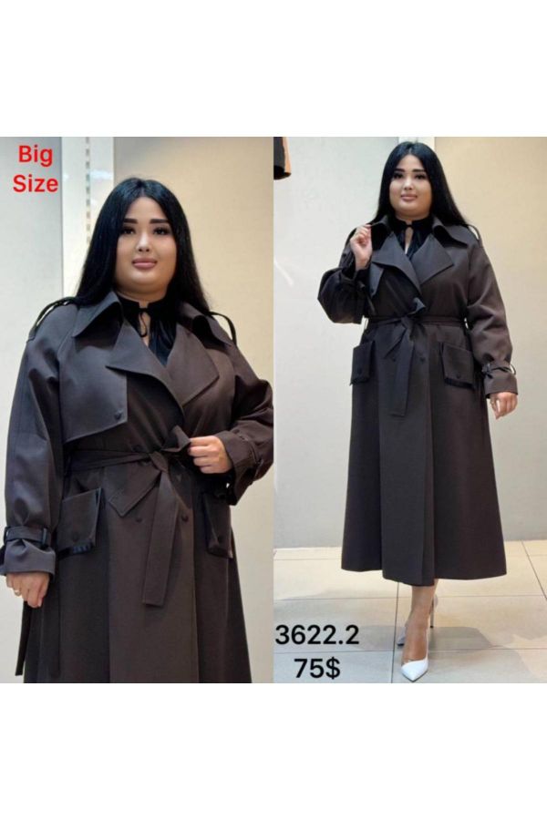 Plus size long trench coat best sale