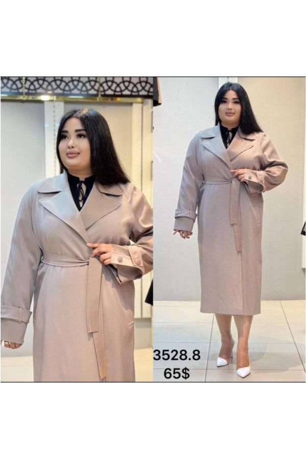 Picture of Renata 3828xl CREAM  Plus Size Women Trenchcoat