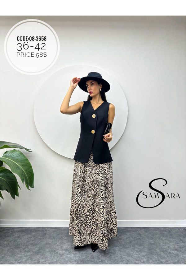 Picture of Samsara 08-3658 BLACK WOMANS SKIRT SUIT 