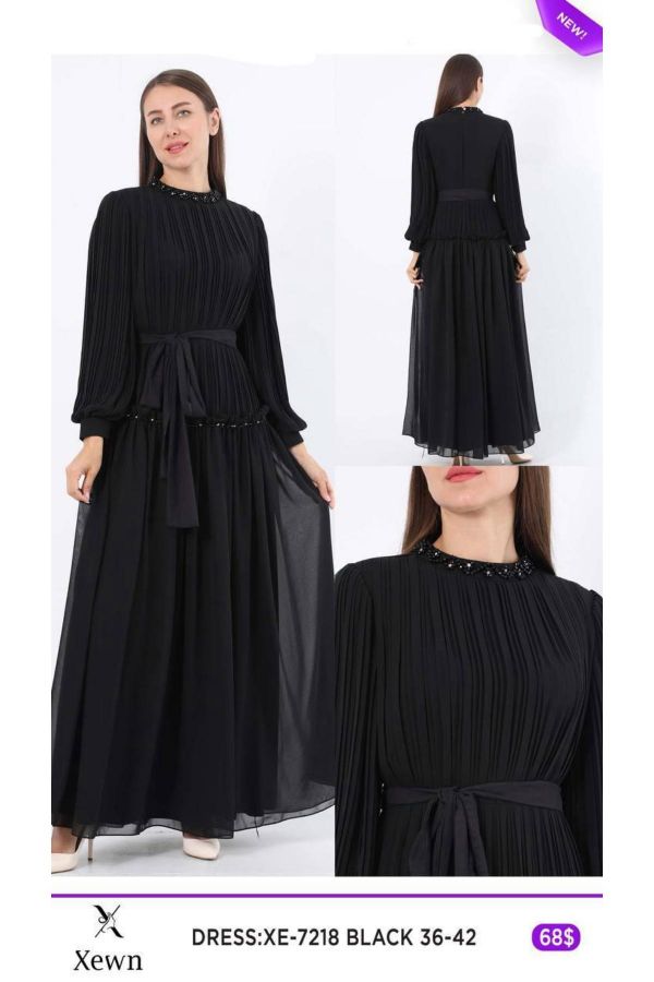 Picture of Xewn 7218 BLACK Women Dress