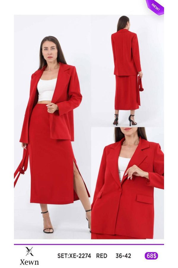 Picture of Xewn 2272 RED Women Suit