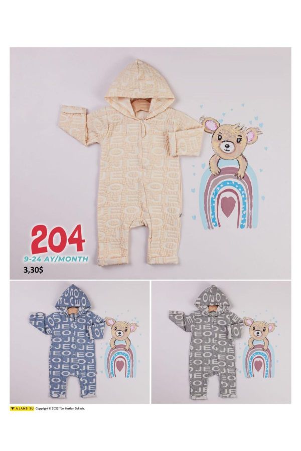 Picture of Coppababy 204 BEIGE Baby Overalls