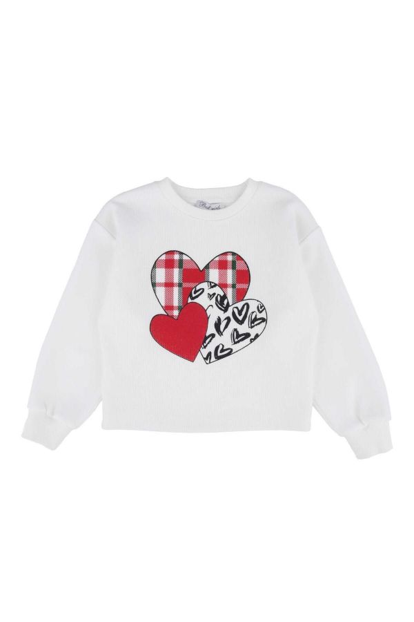 Best Kids BB23KK12243 EKRU-KIRMIZI Kız Çocuk Sweatshirt resmi