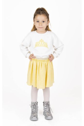 Picture of Best Kids BB23KK12240 ECRU-YELLOW Girl Sweatshirt