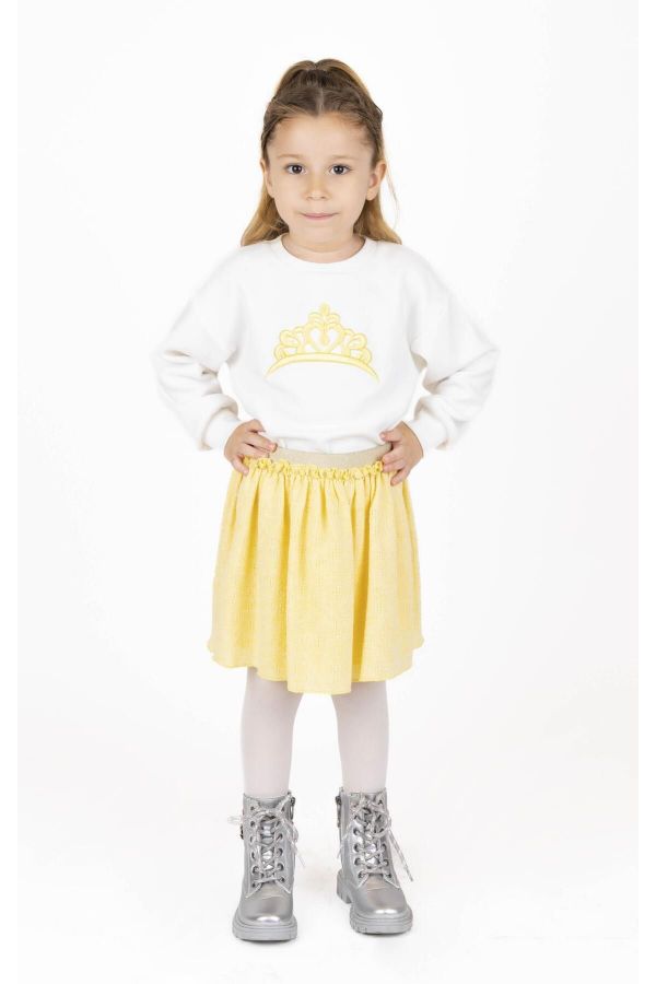 Picture of Best Kids BB23KK12240 ECRU-YELLOW Girl Sweatshirt