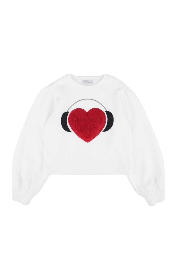 Best Kids BK23KK14336 EKRU-KIRMIZI Kız Çocuk Sweatshirt resmi