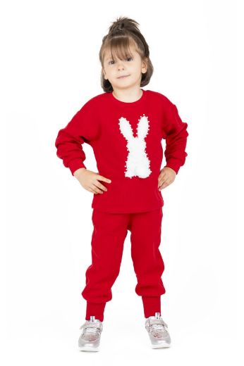 Picture of Best Kids BB23KK12220 RED Girls Sweatpants