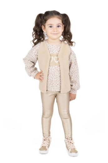 Picture of Best Kids BB23KK12272 BEIGE Girl Vest