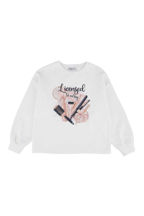 Picture of Best Kids BK23KK14283 ECRU Girl Sweatshirt