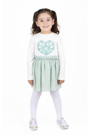 Picture of Best Kids BB23KK12262 EKRU-MINT GREEN Girl Sweatshirt