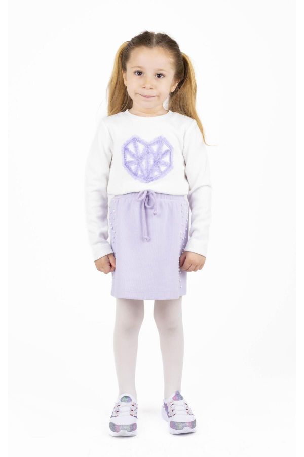 Picture of Best Kids BB23KK12262 ECRU- LILAC Girl Sweatshirt