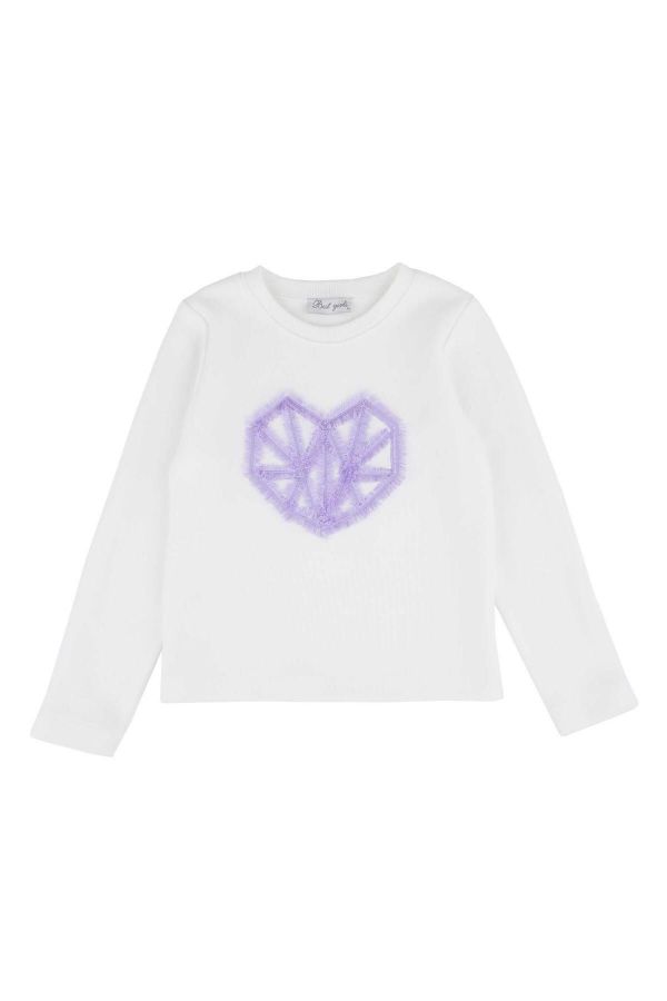 Picture of Best Kids BB23KK12262 ECRU- LILAC Girl Sweatshirt