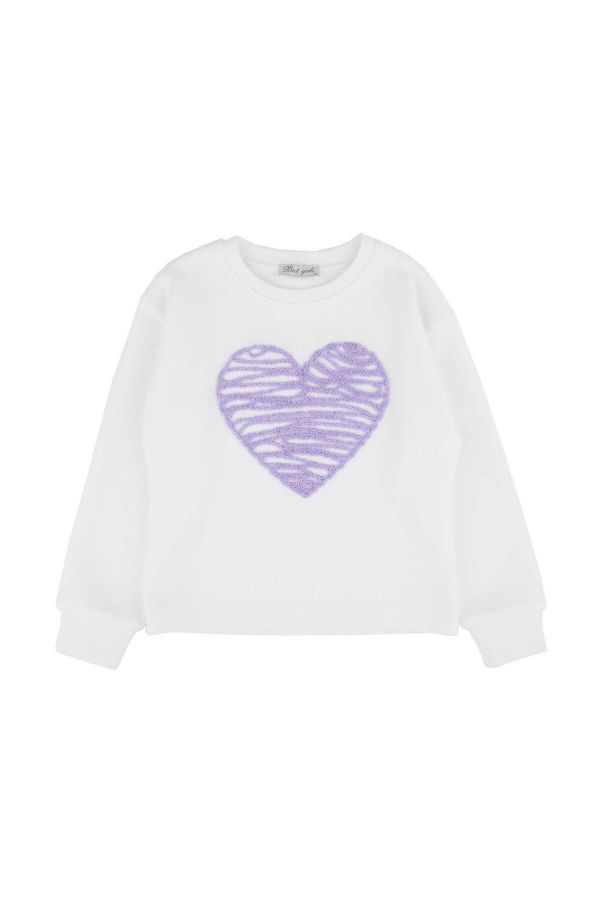 Picture of Best Kids BB23KK12256 ECRU- LILAC Girl Sweatshirt