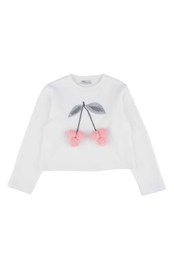 Picture of Best Kids BK23KK14332 ECRU-POWDER Girl Sweatshirt