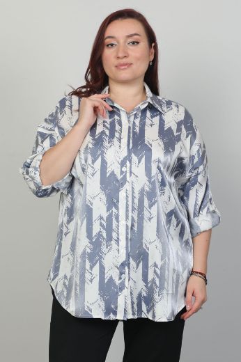 Picture of Aras 11451xl INDIGO Plus Size Women Blouse 