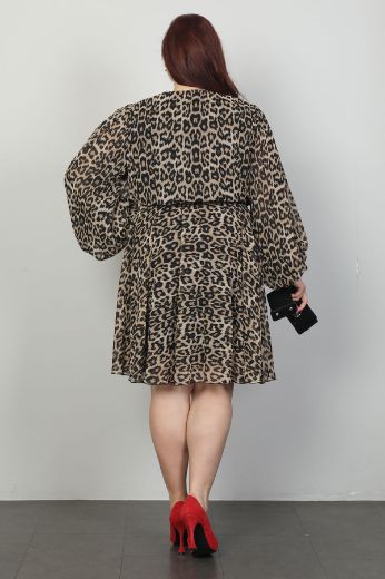 Picture of Of White 22450852xl LEOPARD Plus Size Women Dress 