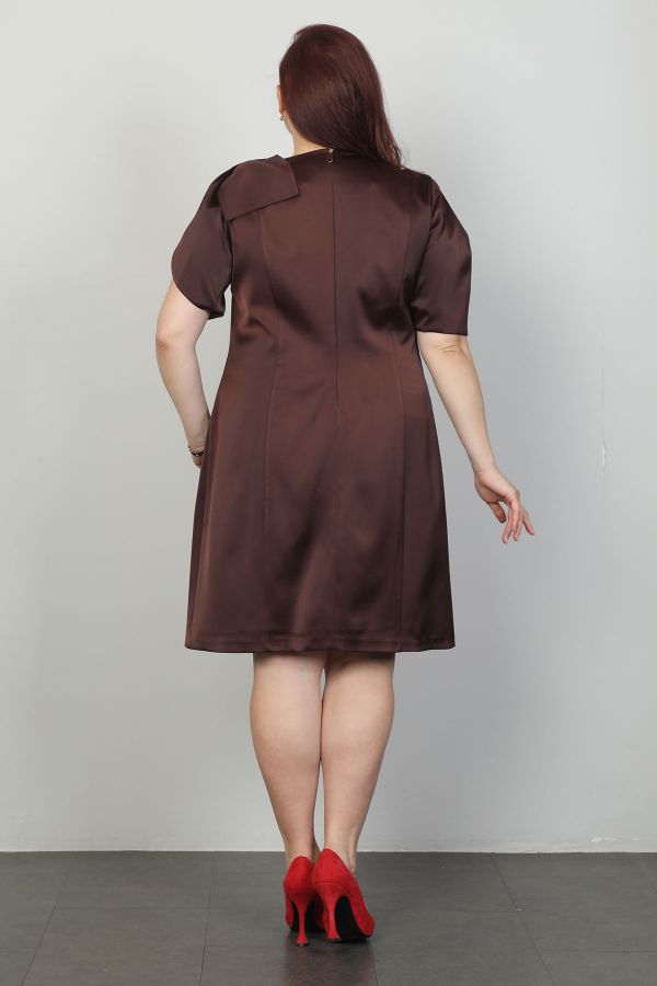 Picture of Of White 2245026xl BROWN Plus Size Women Dress 