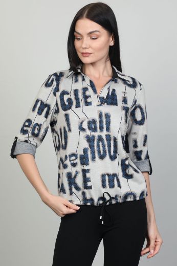 Picture of Aras 11915 NAVY BLUE Women Blouse