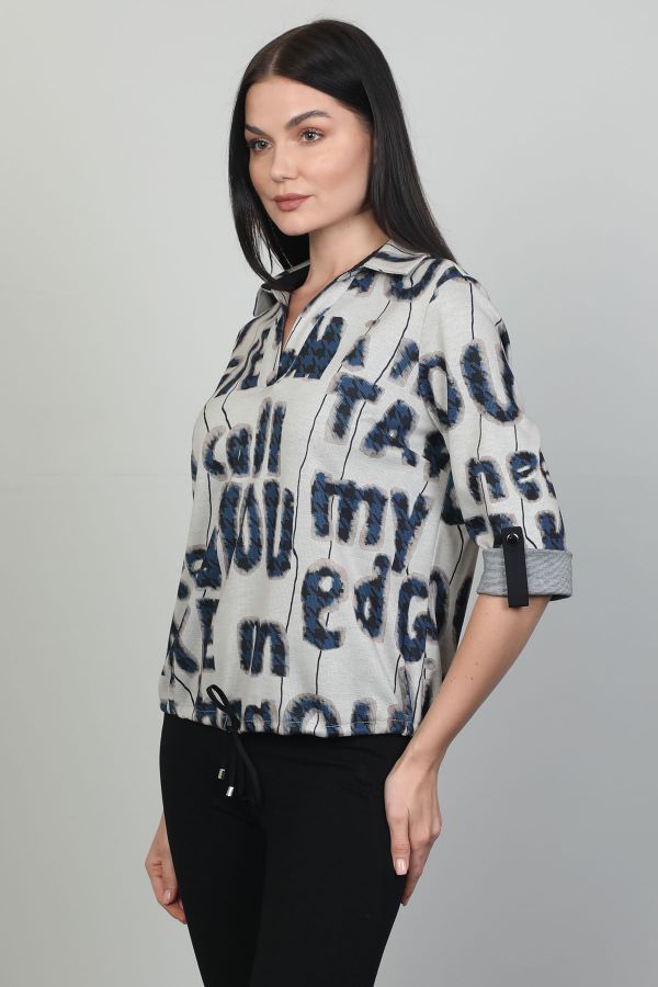 Picture of Aras 11915 NAVY BLUE Women Blouse