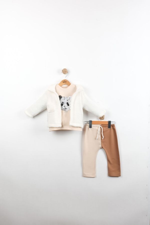 Picture of TAFYY BABY 80185 BROWN-BEIGE Baby Suit