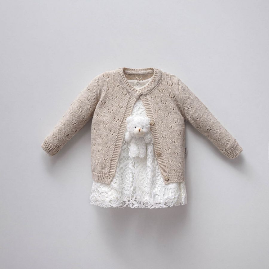 Picture of TAFYY BABY 90071 BEIGE Baby Dress