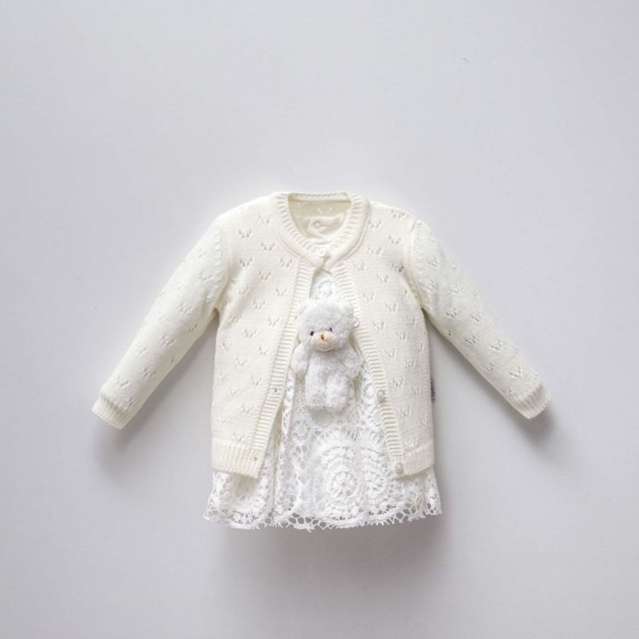 Picture of TAFYY BABY 90071 ECRU Baby Dress