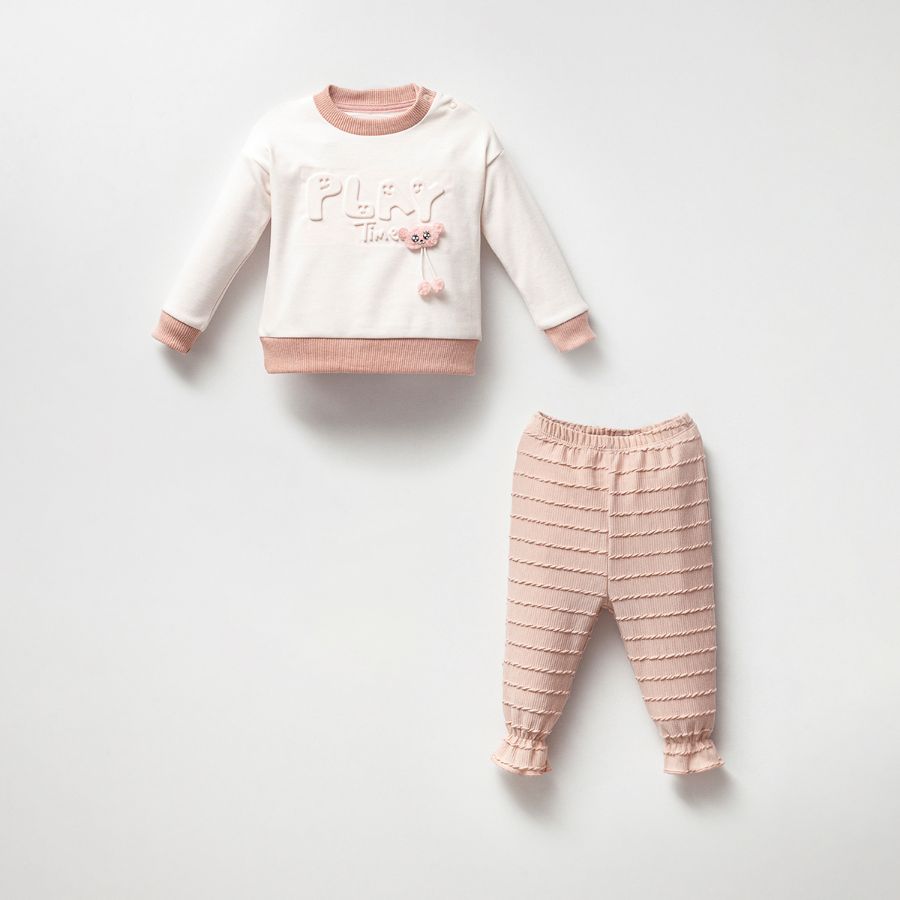 Picture of TAFYY BABY 60598 PINK Baby Suit