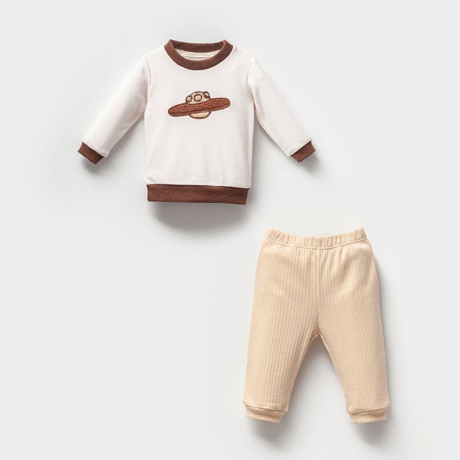 Picture of TAFYY BABY 60592 BEIGE Baby Suit