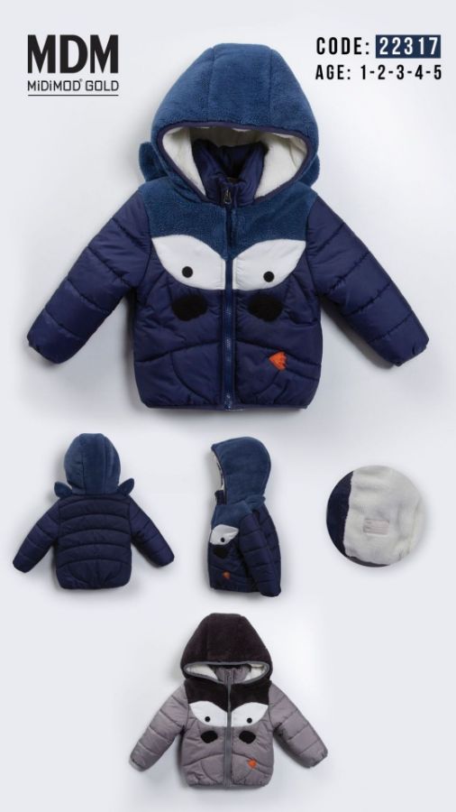 Picture of Midimod M22317 GREY Boy Puffer Coat