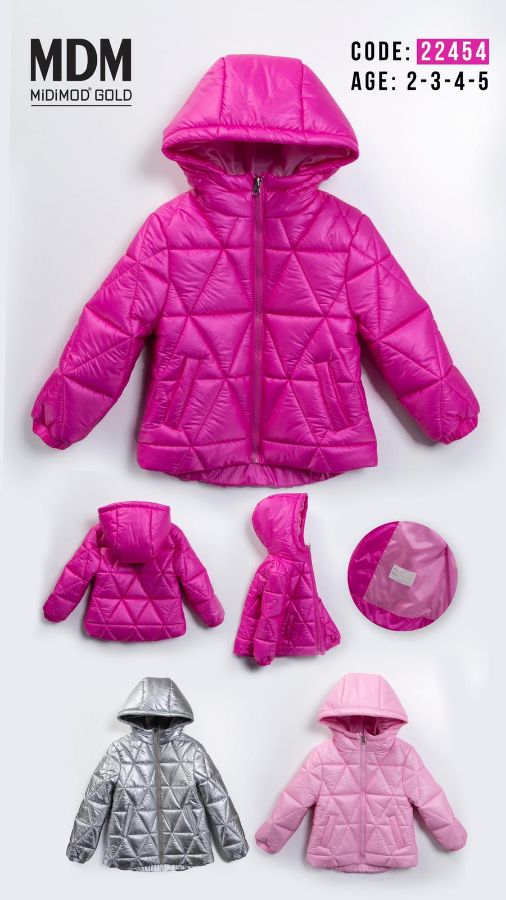 Picture of Midimod M22454 GREY Girl Puffer Coat