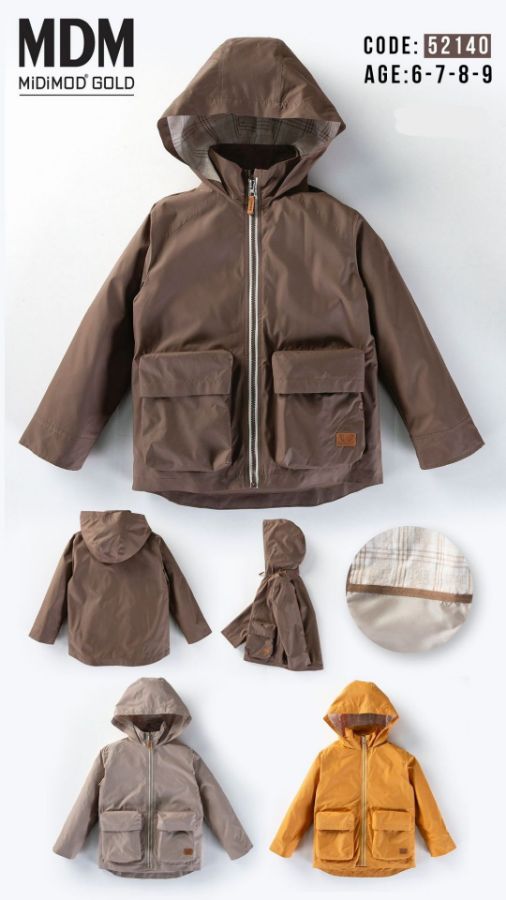 Picture of Midimod M52140 BROWN Boy Trench coat