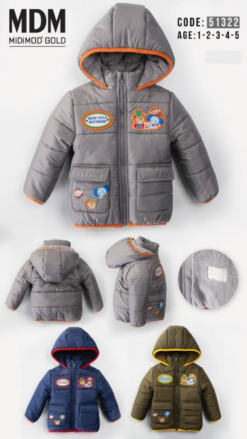 Picture of Midimod M51322 GREY Boy Puffer Coat