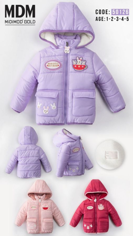 Picture of Midimod M50126 PINK Girl Puffer Coat