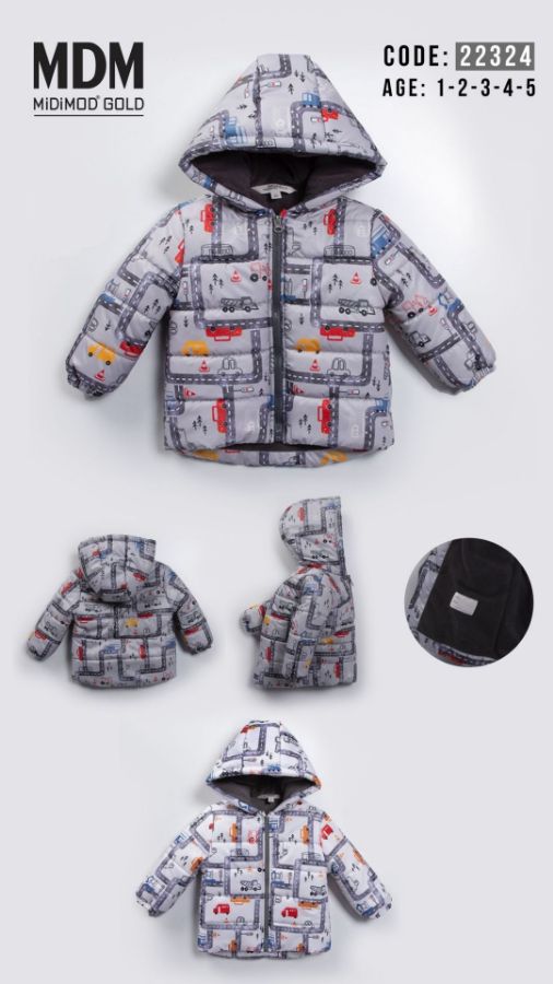 Picture of Midimod M22324 GREY Boy Coat