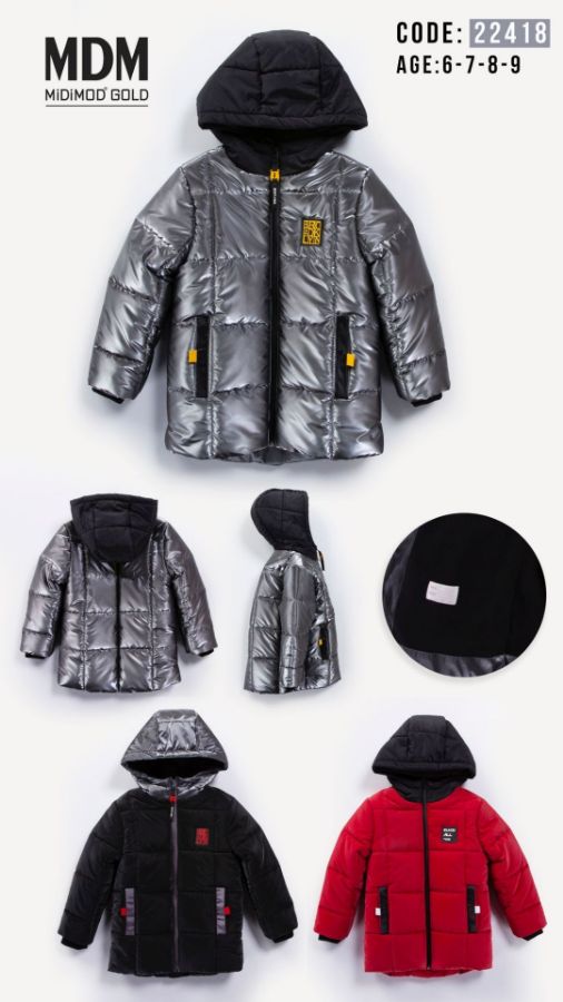 Picture of Midimod M22418 ANTHRACITE Boy Coat