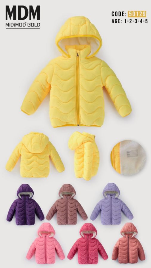 Picture of Midimod M50129 YELLOW Girl Puffer Coat