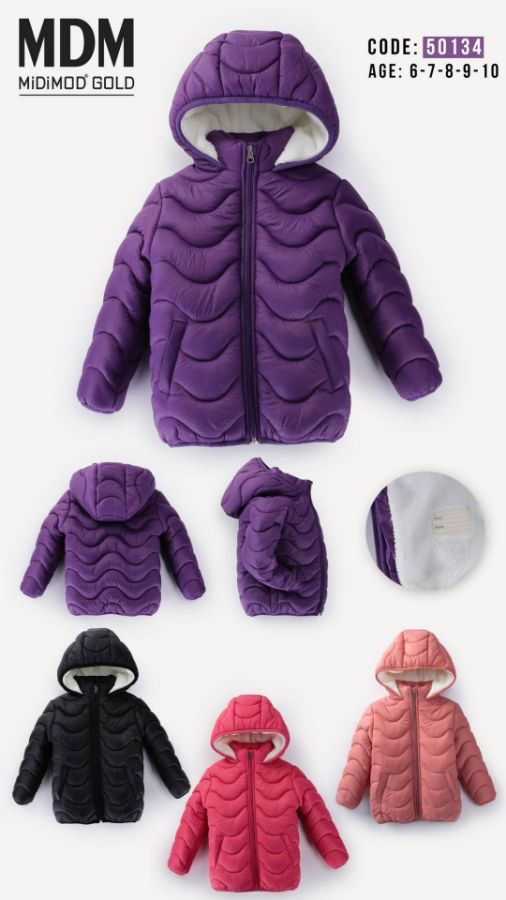 Picture of Midimod M50134 ECRU Girl Puffer Coat