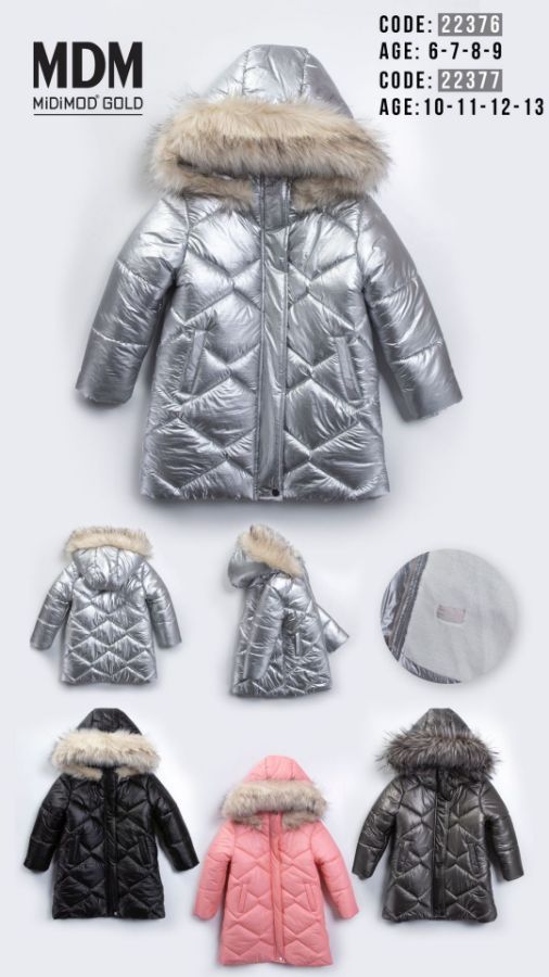 Picture of Midimod M22377 GREY Girl Coat