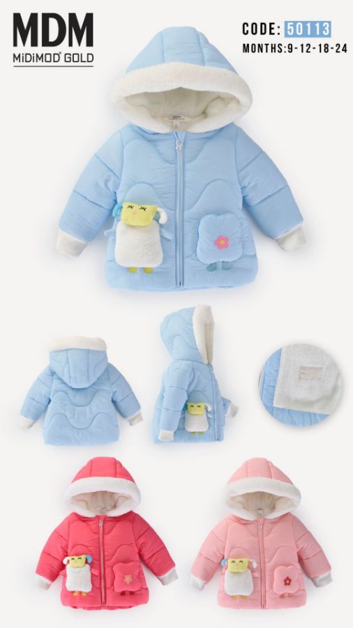 Picture of Midimod M50113 BLUE Girl Puffer Coat