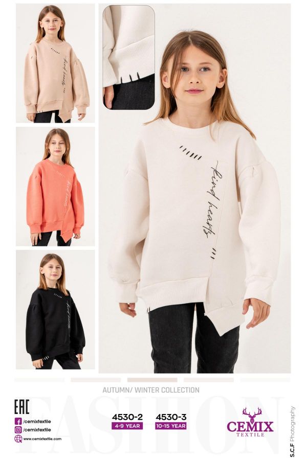 Picture of Cemix 4530-3 BEIGE Girl Sweatshirt