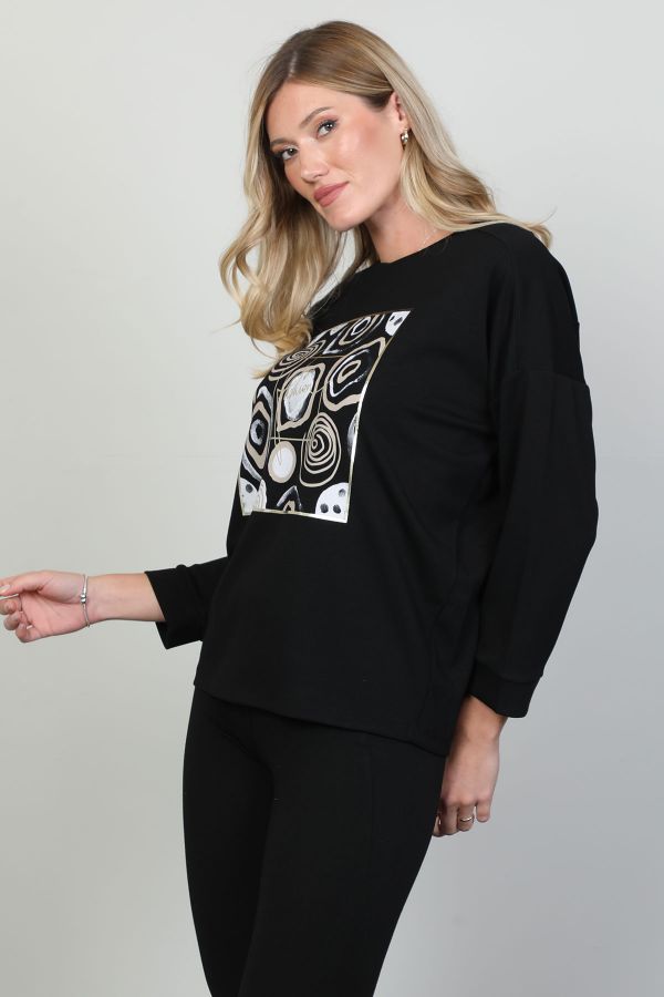 Picture of Butella 16163 BLACK Women Blouse